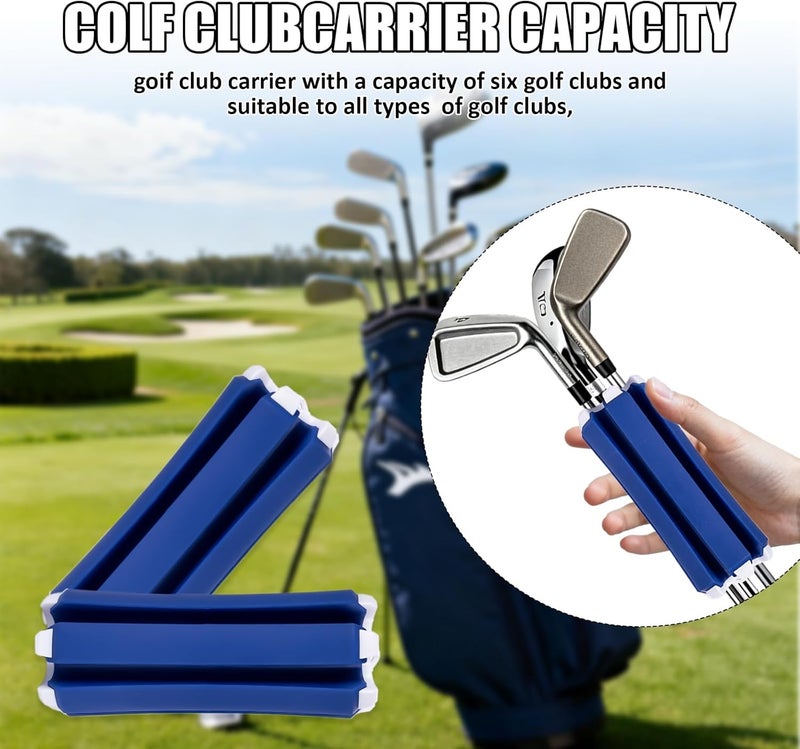 coldpa Golf Club Holder, Golf Club Organizer Support Stand, Cylindrical Holder for 6 Golf Club, Easy-Access Golfing Accessory with Strap, Reduces Clutter in Golf Bag (Blue and White) - Image 4